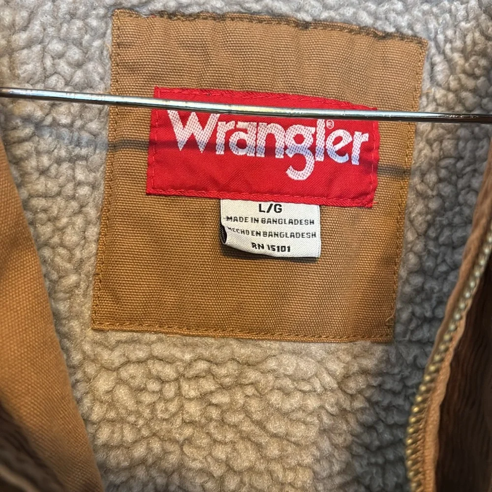 Wrangler Men's Tan Sherpa Lined Barn jacket - Picture 5 of 7